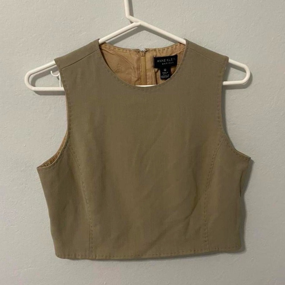 Anne Klein Women's Tan and Brown Crop-top